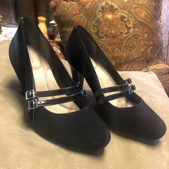 GIANI BERNINI-Black Suede ‘VALLAY’ Leather Heels size 8M - Picture 3 of 7
